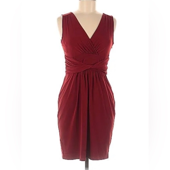 Loft Ann Taylor Sleeveless A Line Dress, in Burgundy, Size 6 - Picture 1 of 9